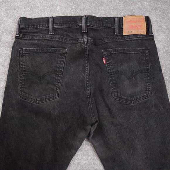 VTG Y2K Levi's 514 Straight Leg Classic Fit 38x30 Dark Wash Black Denim Jeans - Picture 13 of 13
